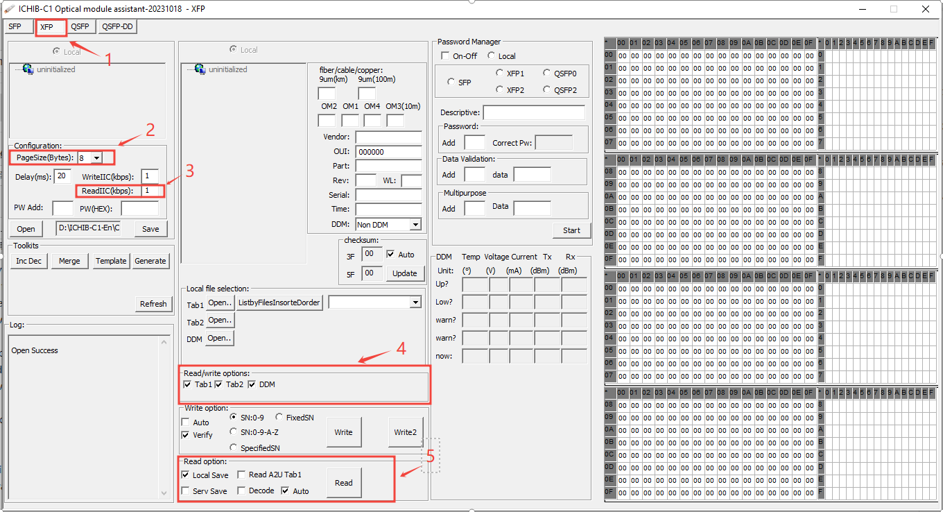 XFP optical transceiver reads the firmware
