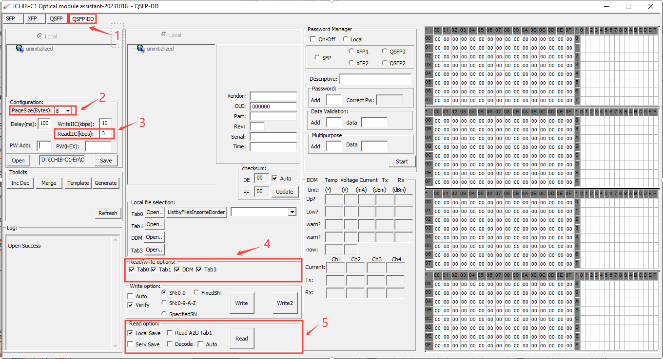 QSFP-DD optical transceiver reads the firmware