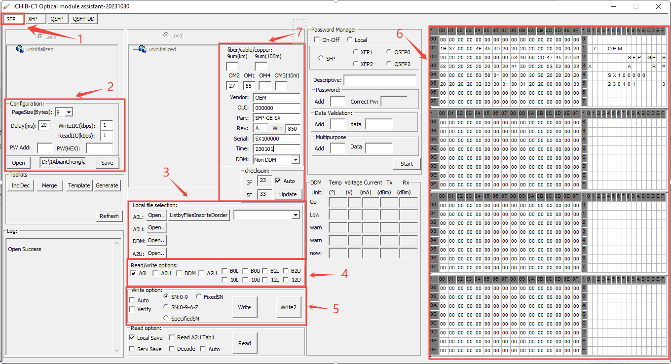 SFP optical module (Writing firmware  information tutorial)