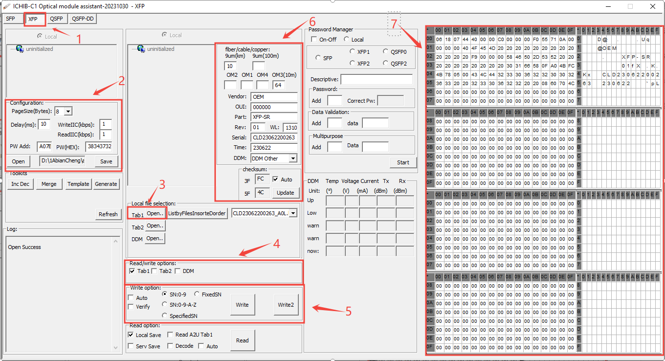 XFP optical module (Writing firmware  information tutorial)