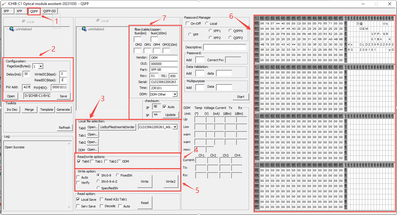QSFP optical module (Writing firmware  information tutorial)